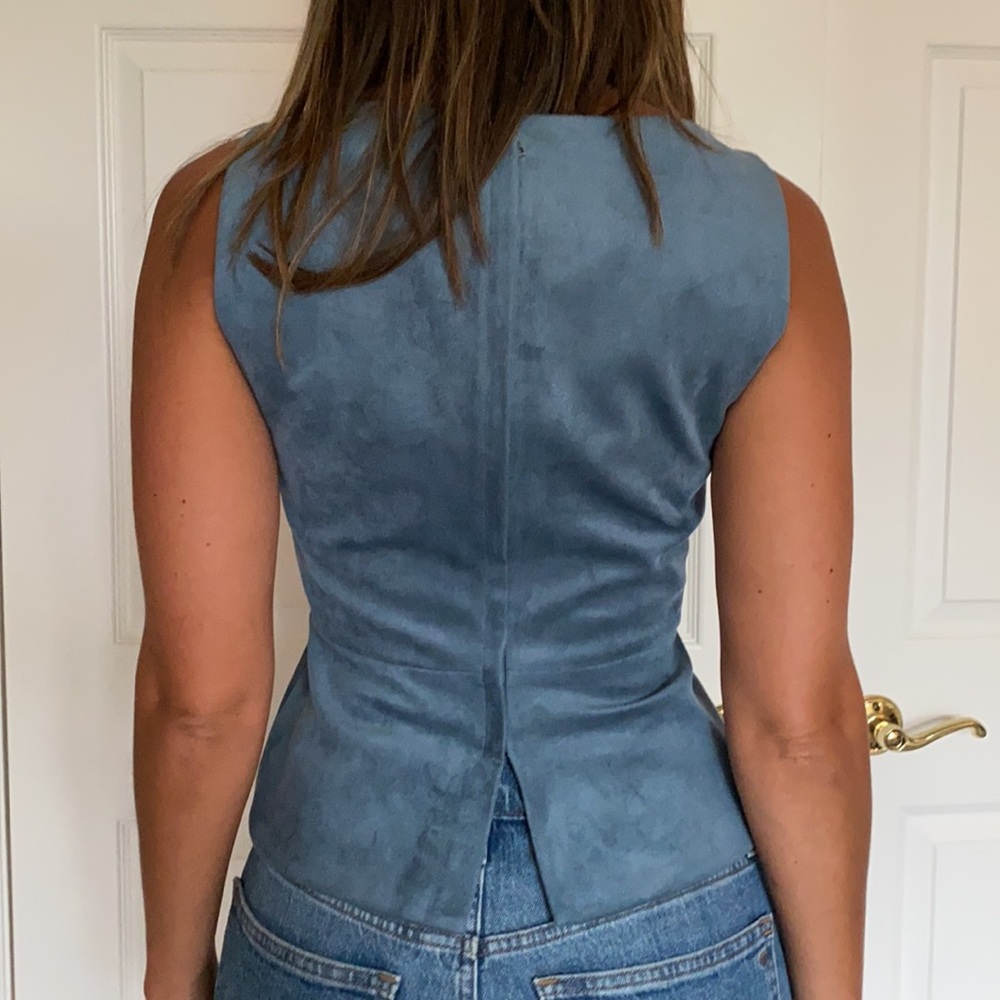 BCBG Suede Peplum blouse - Picture 3 of 4
